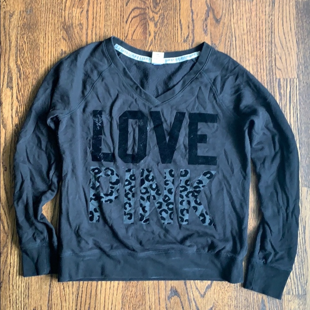 VS PINK Black Crewneck